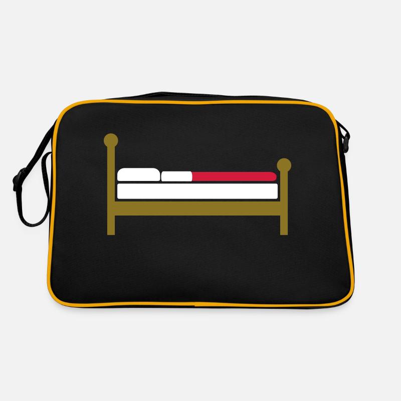 Gemütliches Bett Clipart Logo Retro Tasche