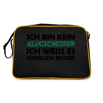 Bin kein klugscheißer - Retro Tasche - Schwarz/Gold - Hinten