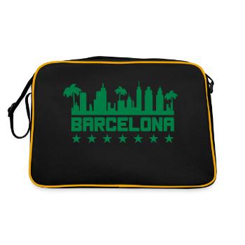 barcelona stadt - Retro Tasche - Schwarz/Gold - Hinten