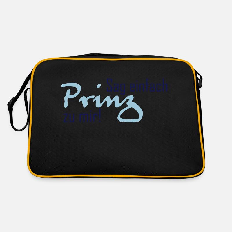 Sag einfach Prinz zu mir - Retro Tasche - Schwarz/Gold