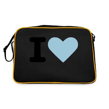 I love - Retro Tasche - Schwarz/Gold - Hinten