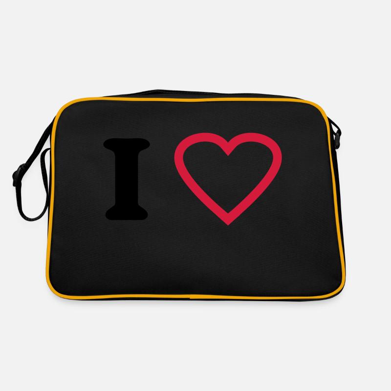 i love - Retro Tasche - Schwarz/Gold