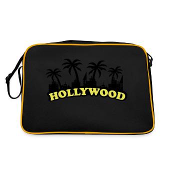hollywood - Retro Tasche - Schwarz/Gold - Hinten