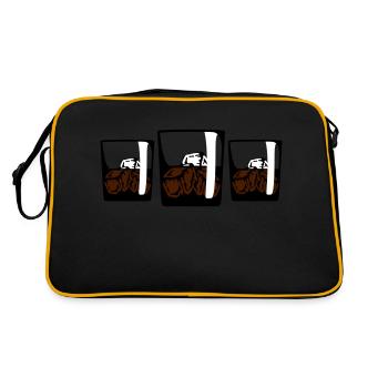 3 Drinks - Retro Tasche - Schwarz/Gold - Hinten