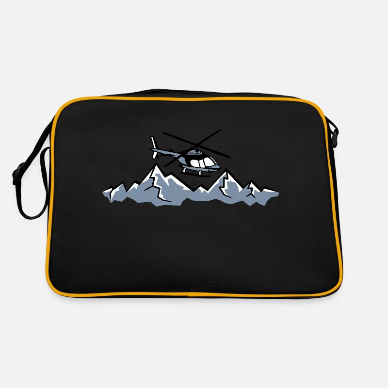Berge Rettungsflieger Notruf Retro Tasche