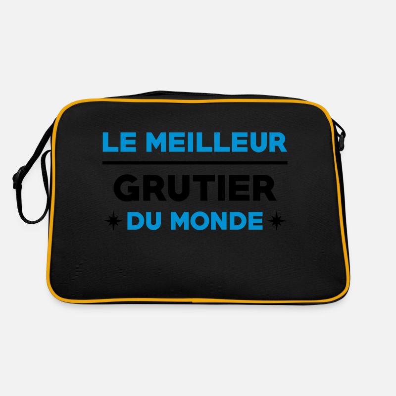 Grutier / Grue / Chantier / Bâtiment / Travaux - Sac Retro - noir/or
