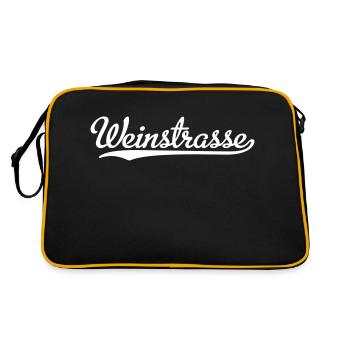 Weinstrasse - Retro Tasche - Schwarz/Gold - Hinten