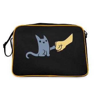 Brofist Katze Fist Pump - Retro Tasche - Schwarz/Gold - Hinten