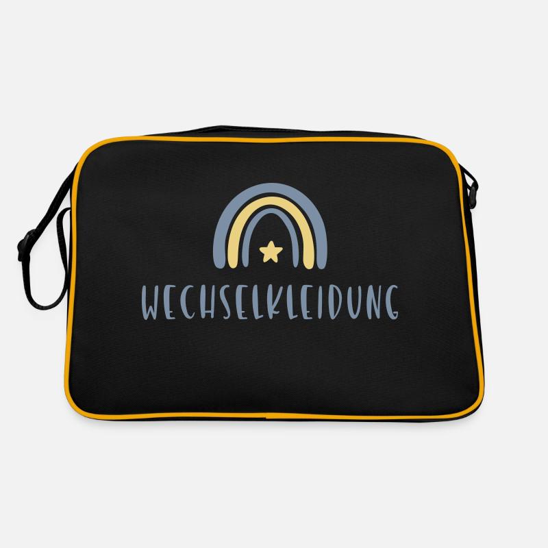 Wechselkleidung Stern - Retro Tasche - Schwarz/Gold