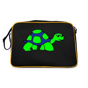 cool turtle - Retro Tasche - Schwarz/Gold - Hinten