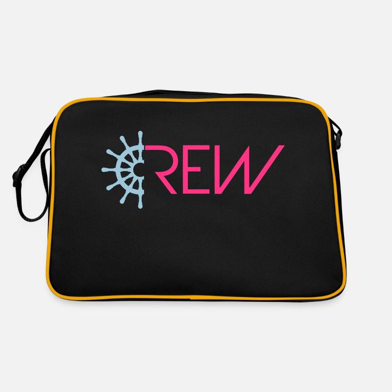 Équipage de voile Équipe de voile Bateau Volant Texte Logo Sac Retro