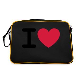 I *heart* - Retro Tasche - Schwarz/Gold - Hinten
