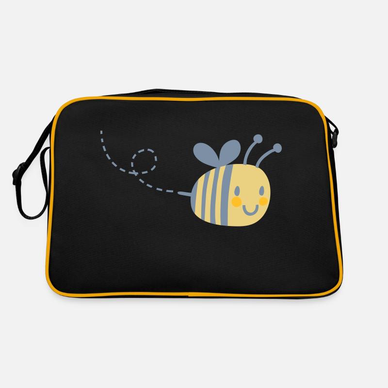 Biene mit Flugbahn Retro Tasche