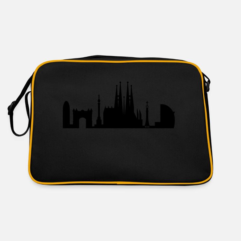 Barcelona Skyline Spanien Retro Tasche
