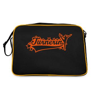 Turnerin Schriftzug 02 - Retro Tasche - Schwarz/Gold - Hinten