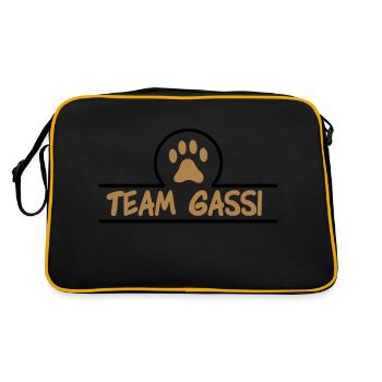 team gassi 02 - Retro Tasche - Schwarz/Gold - Hinten