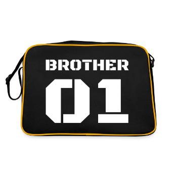 Design de t-shirt avec imprimé « Brother 01 » - Sac Retro - noir/or - Dos