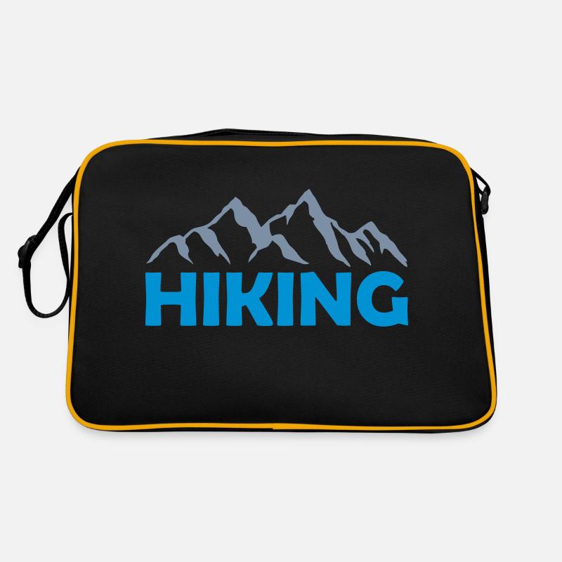 Hiking Berge Landschaft Silhouette Retro Tasche
