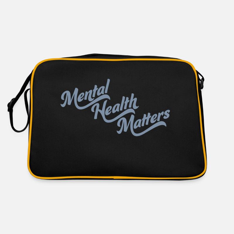 mental health matters Zitat - Retro Tasche - Schwarz/Gold