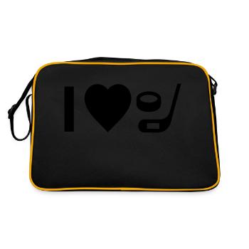Design cool « I Love Hockey » pour lui et elle - Sac Retro - noir/or - Dos