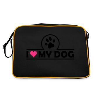 J’aime mon chien - Sac Retro - noir/or - Dos