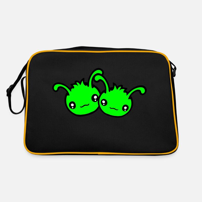 2 Raupe Alien Monster Team Freunde Paar Verliebt Retro Tasche
