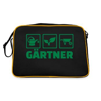 Gärtner - Retro Tasche - Schwarz/Gold - Hinten