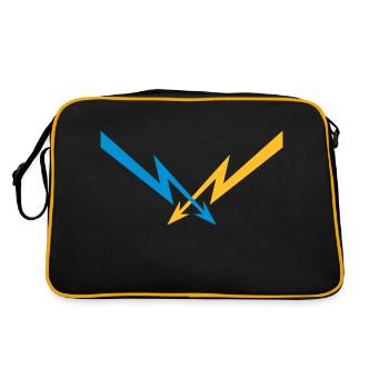 2 flashes pattern electric current energy starkstro - Retro Bag - black/gold - Back