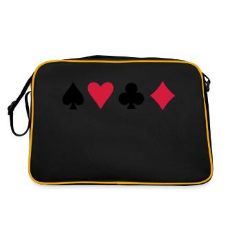 Symboles de cartes Poker - Sac Retro - noir/or - Dos