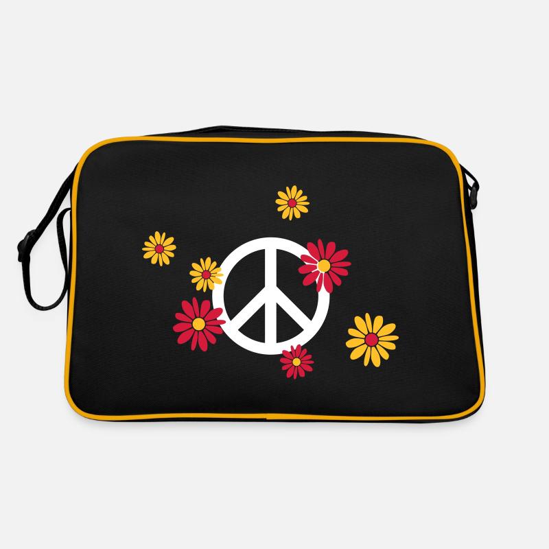 Peace-Zeichen Blumen Harmonie Flower Power Frieden Retro Tasche