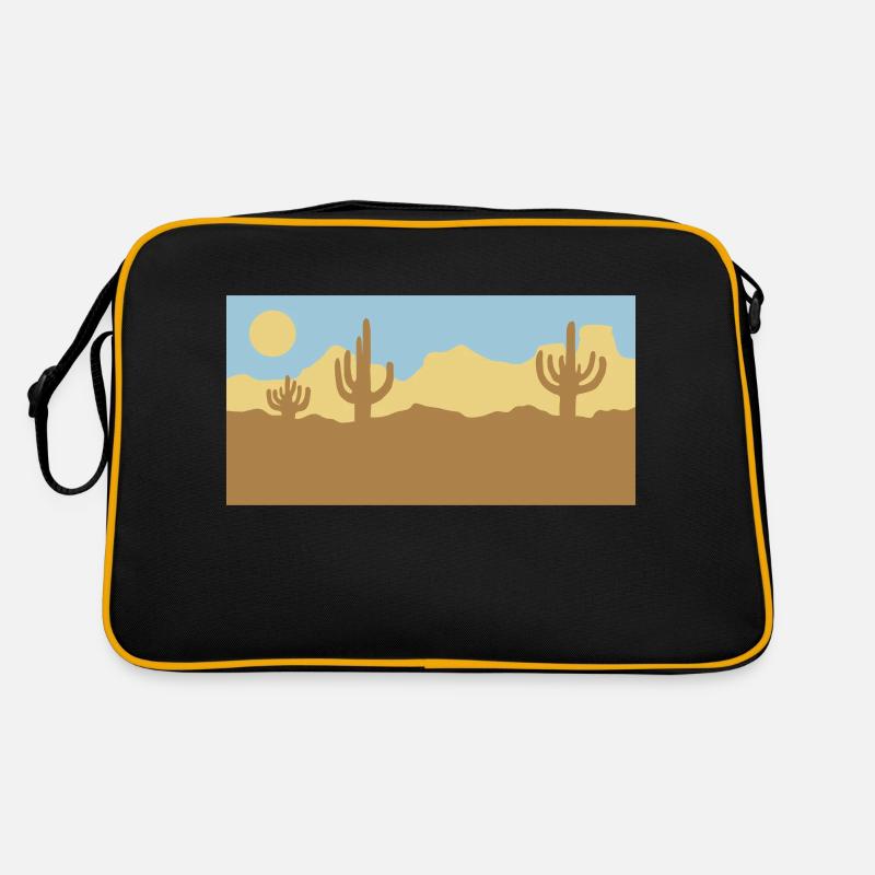 Desert Landscape Silhouette Skyline Retro Bag