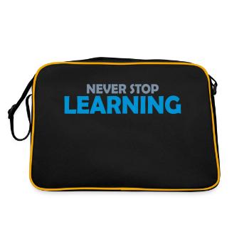 n’arrêtez jamais d’apprendre la citation - Sac Retro - noir/or - Dos