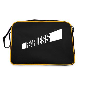 fearless Text Zitat Design - Retro Tasche - Schwarz/Gold - Hinten