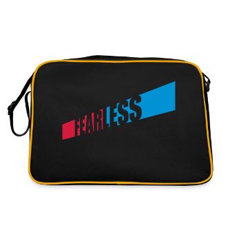 fearless Text Zitat Design - Retro Tasche - Schwarz/Gold - Hinten