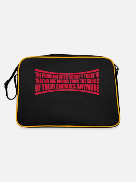 drinks from enemies skulls - Retro Bag - black/gold - Back