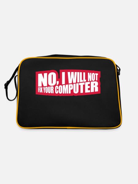 not fix your computer - Retro Tasche - Schwarz/Gold - Hinten