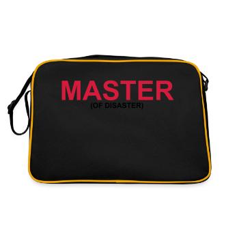 Lustiges "MASTER OF DISASTER" Design - Retro Tasche - Schwarz/Gold - Hinten