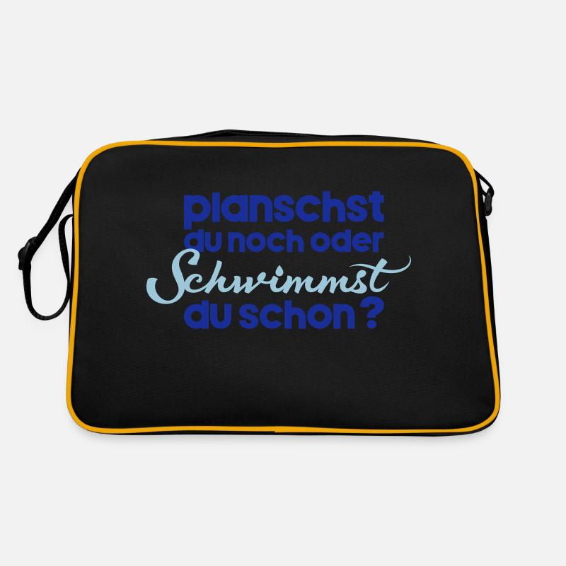 planschst du noch oder schwimmst du schon Retro Tasche