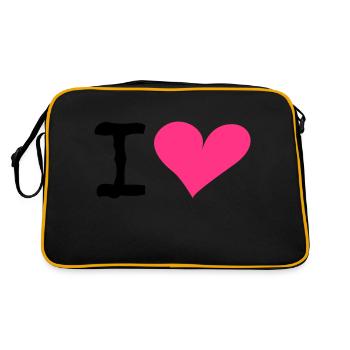I Heart - Retro Tasche - Schwarz/Gold - Hinten