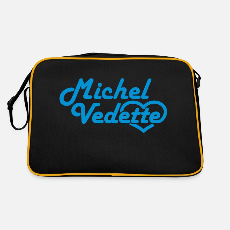 Logo Michel Vedette bleu cyan Sac Retro