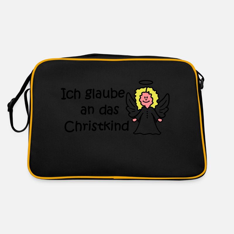 Ich glaube an das Christkind - Retro Tasche - Schwarz/Gold