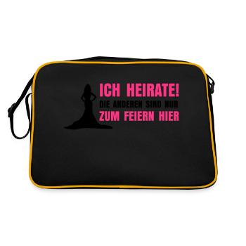 ICH HEIRATE - Retro Tasche - Schwarz/Gold - Hinten