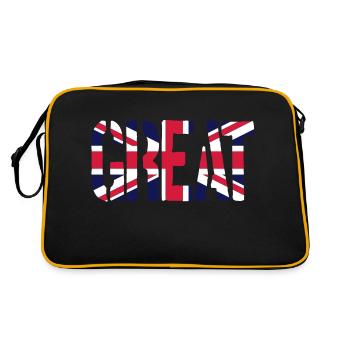 Drapeau Grande-Bretagne, d'un drapeau britannique, - Sac Retro - noir/or - Dos