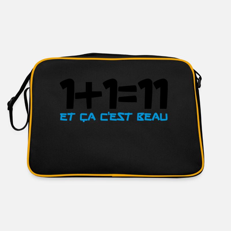 1+1=11 et ça c'est beau - Sac Retro - noir/or