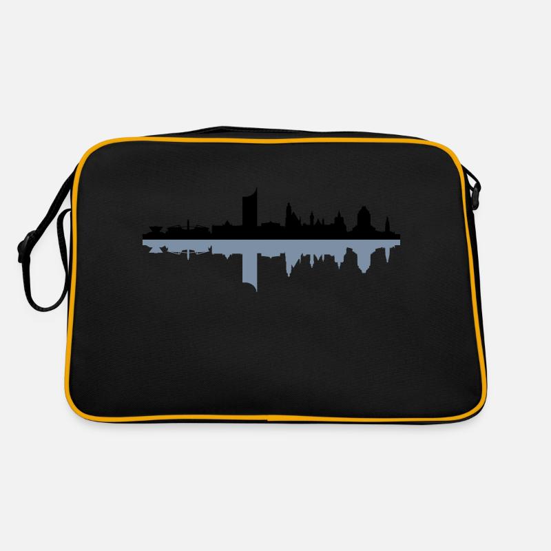 Skyline Leipzig Schatten Retro Tasche