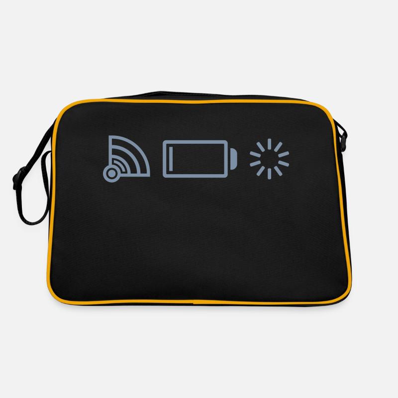 Logos pas de batterie de connexion Sac Retro