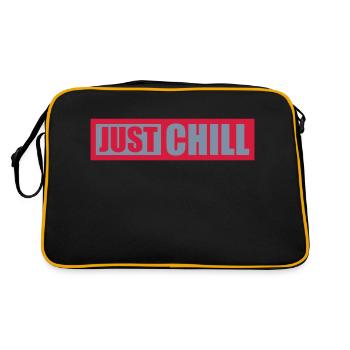 Just Chill Text Logo - Retro Tasche - Schwarz/Gold - Hinten