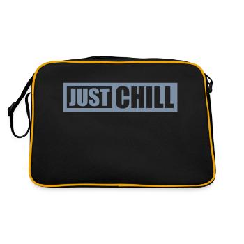Logo Just Chill Text - Retro Tasche - Schwarz/Gold - Hinten