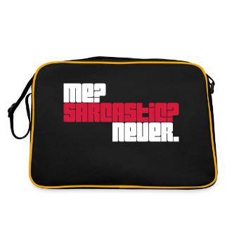 me sarcastic never Zitat - Retro Tasche - Schwarz/Gold - Hinten