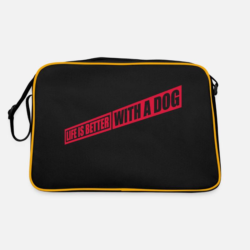 better with a dog Retro Tasche